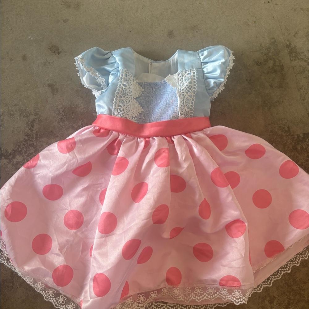 Adorable Blue and Pink Polka Dot Dress